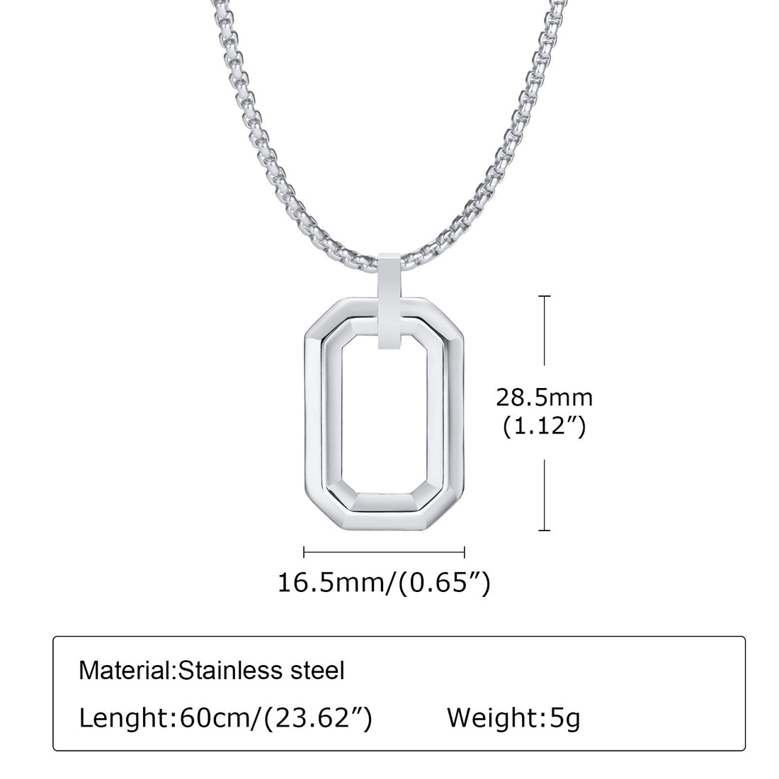 Men's Geometric Stainless Steel Pendant
