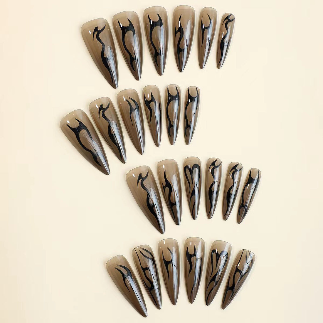 Dark-Colored Long Pointed Nail