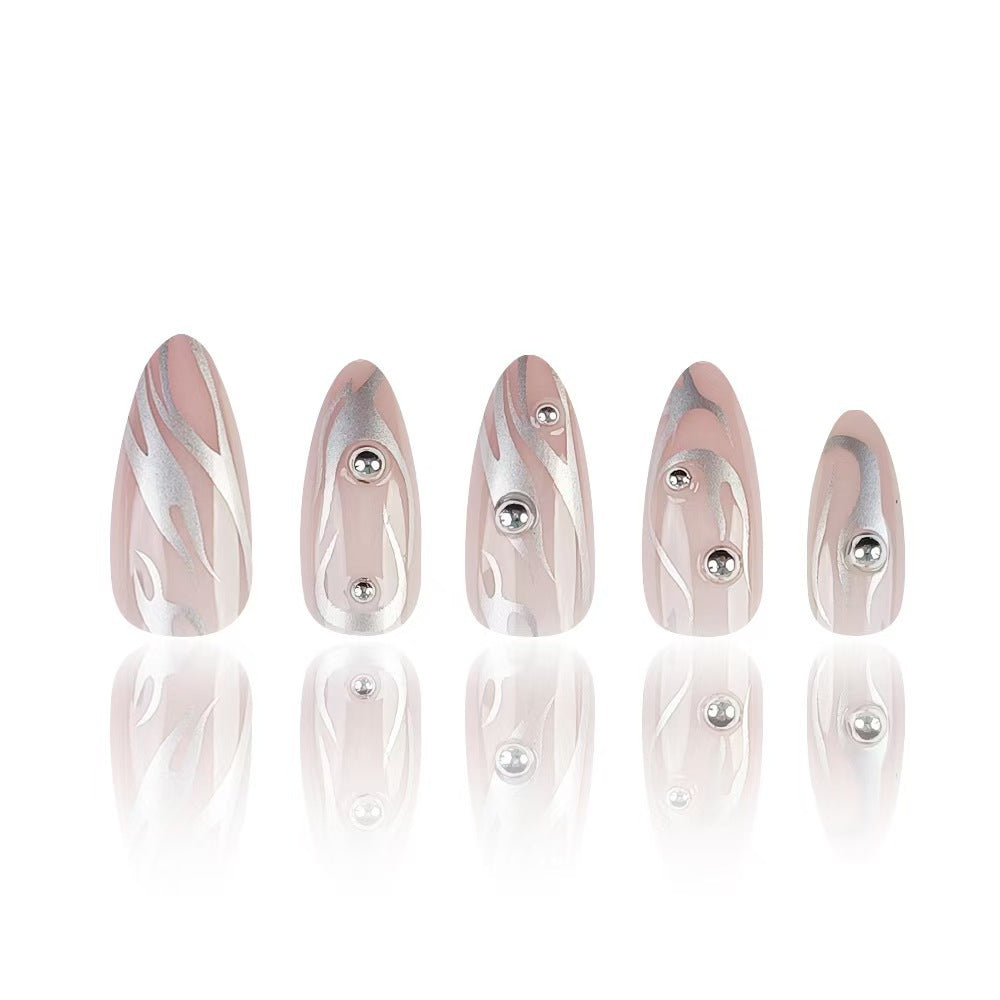 Silver-Gray Flame Nail