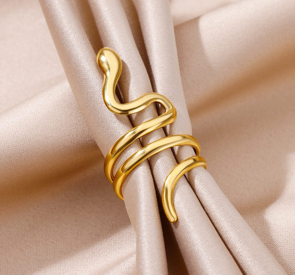 Snake-Shaped Stainless Steel Rings