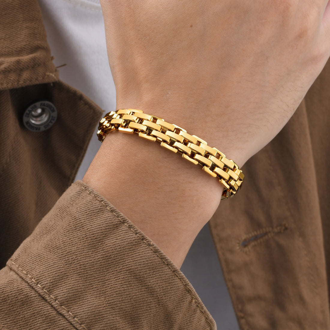 Men's Gold Strap Bracelet