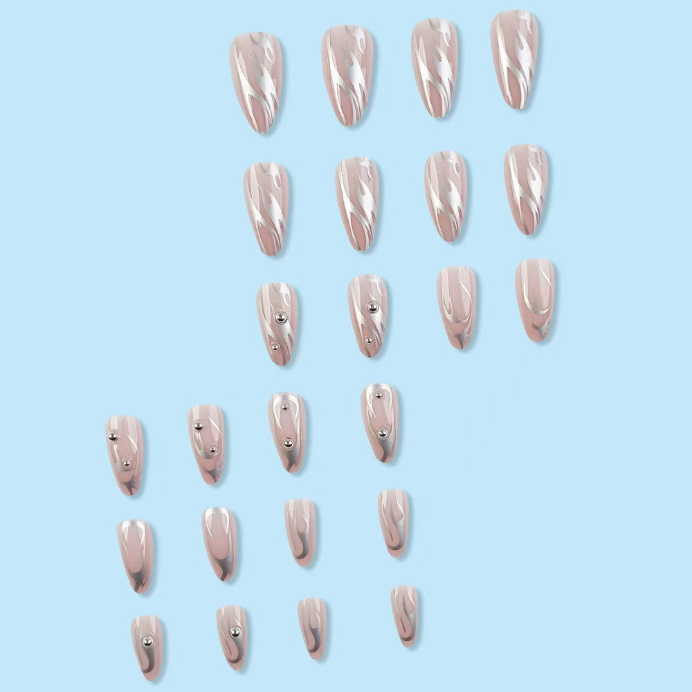 Silver-Gray Flame Nail