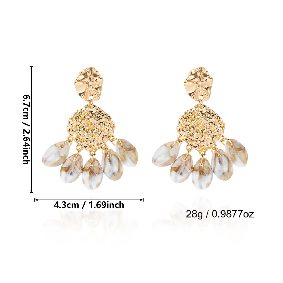 Pearl Tassel Shell Earrings