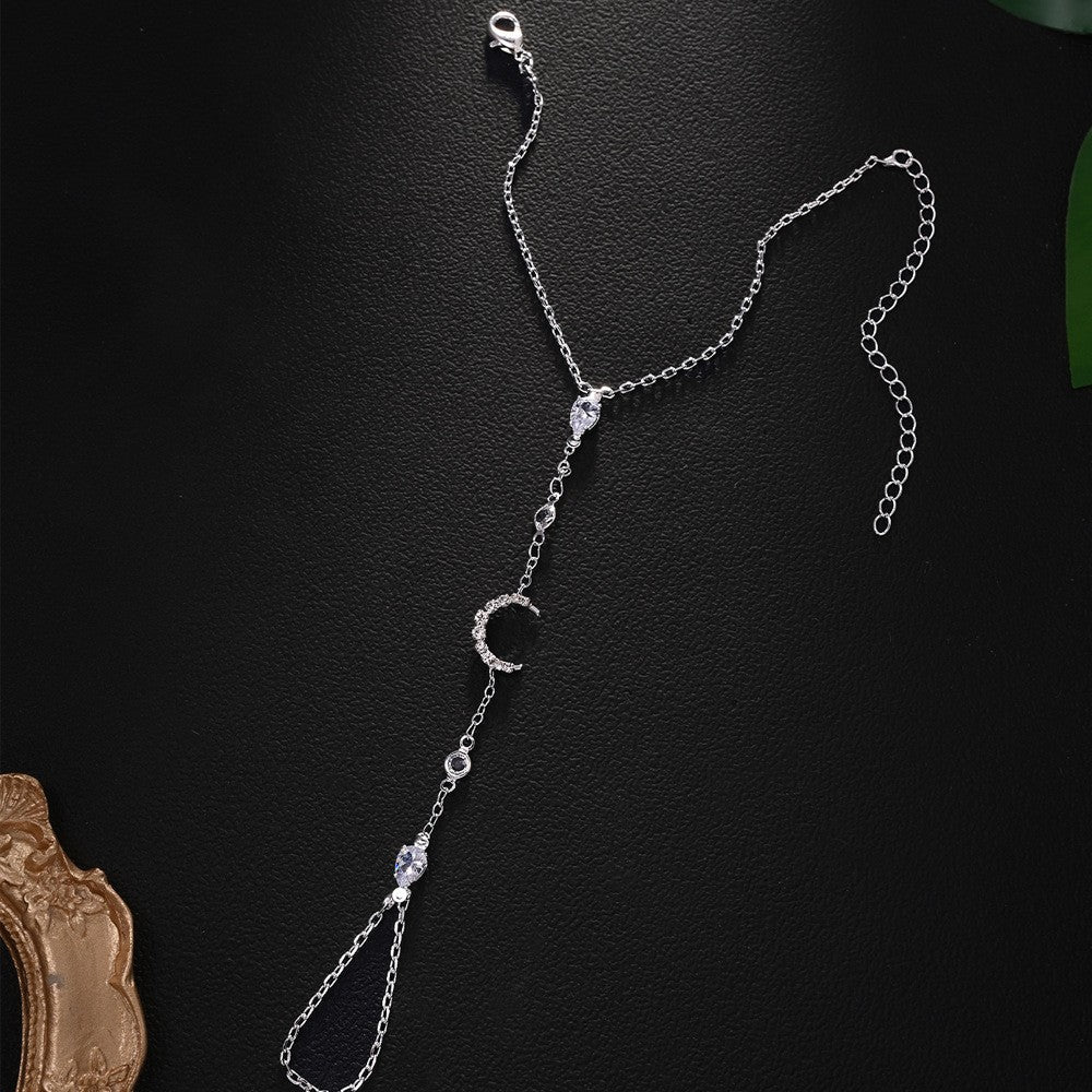 Moon Diamond Hand Bracelet