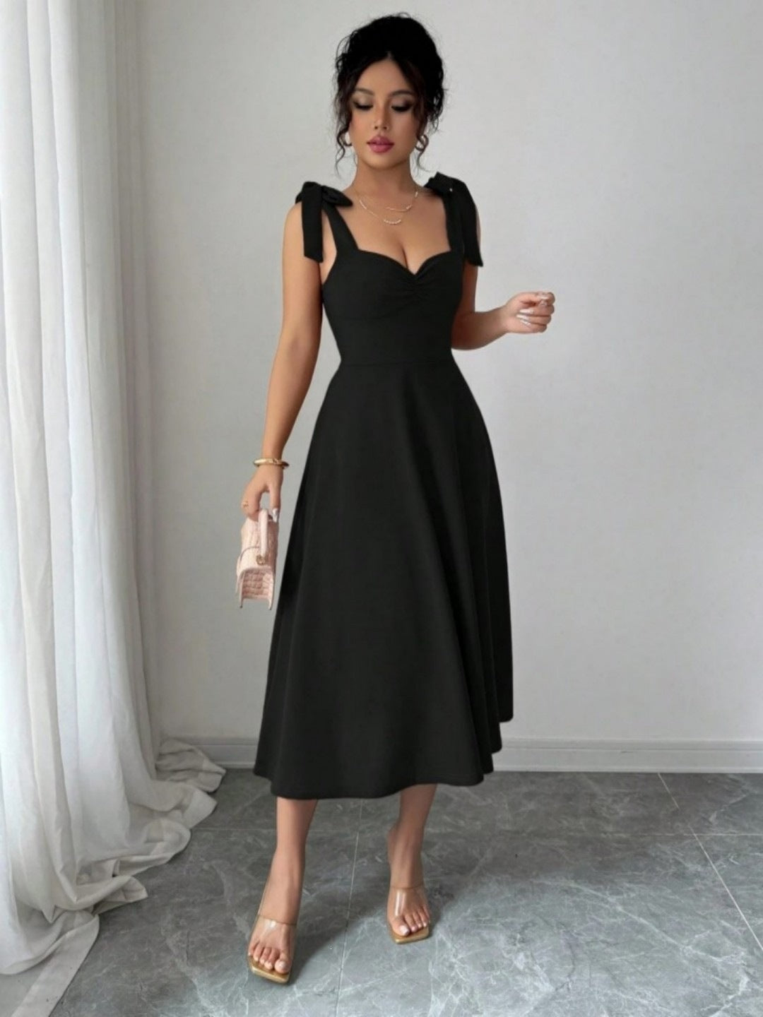 New Elegant Strap Dress Long Gown