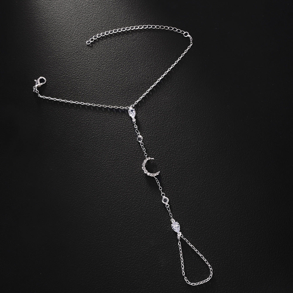 Moon Diamond Hand Bracelet