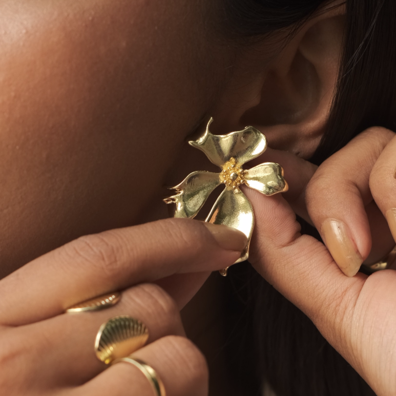 Metal Flower Earrings