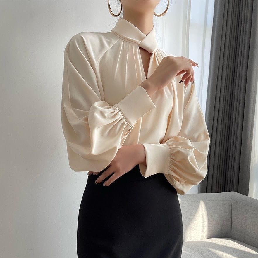 Gentle elegance satin finish shirt