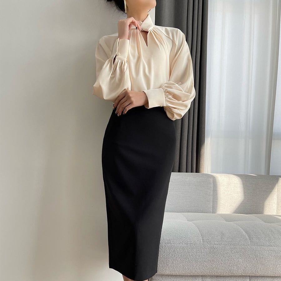 Gentle elegance satin finish shirt