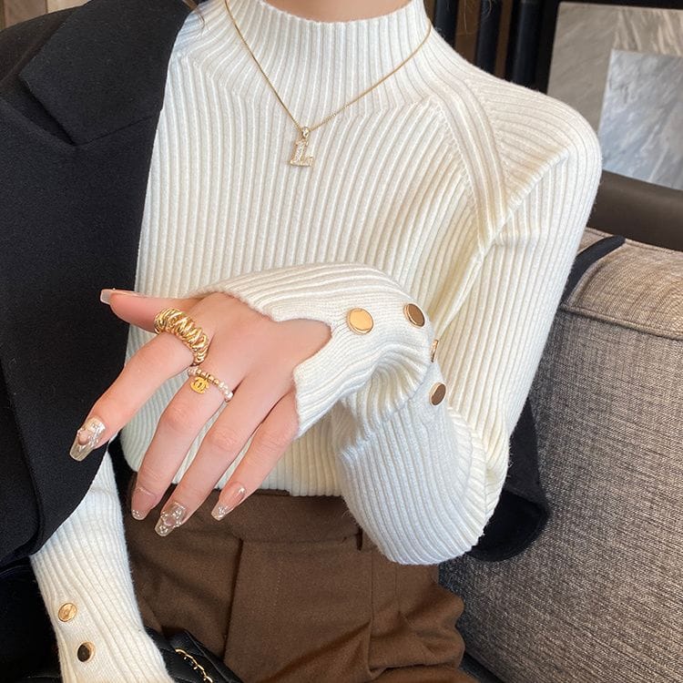 Knitted long sleeve top