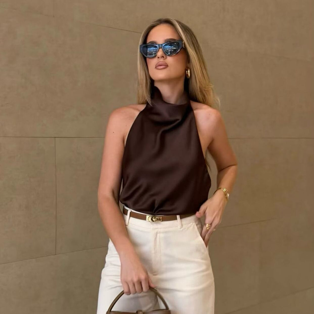 Cross-border halter top