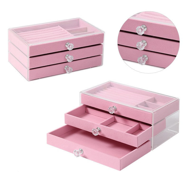 Three Layer Pink Jewelry Box