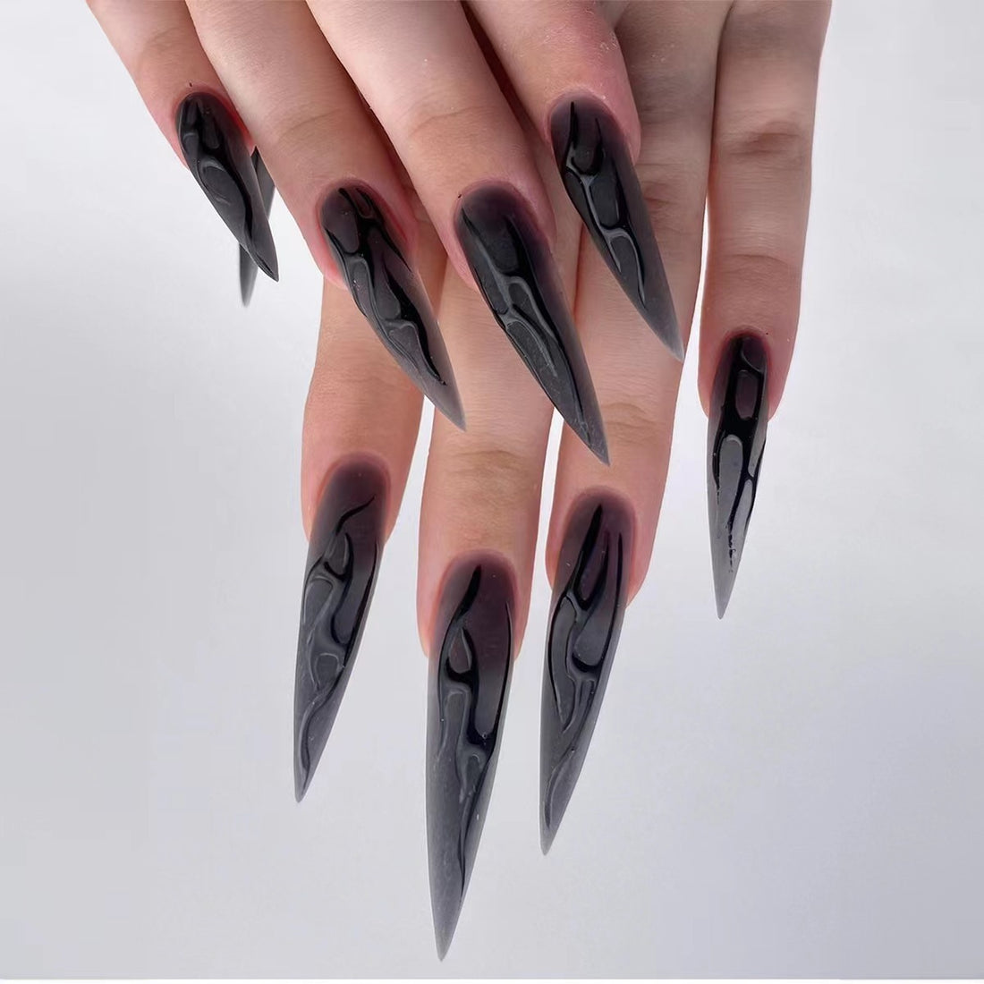 Dark-Colored Long Pointed Nail