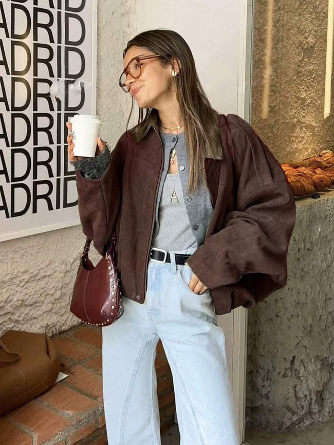Bomber Jacket Brown Color