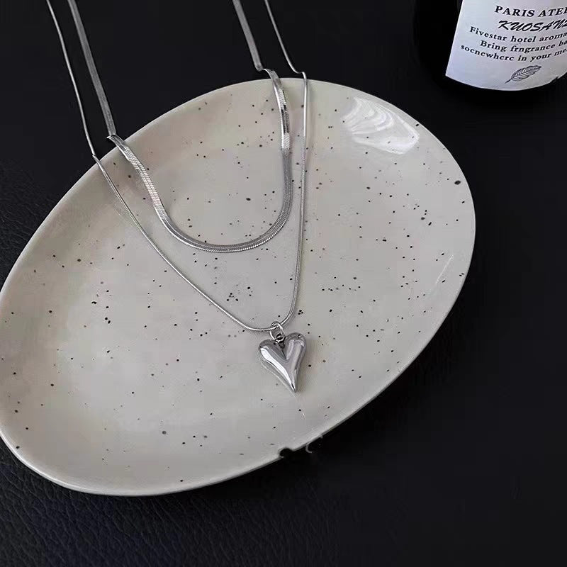 Blade Double Heart Necklace