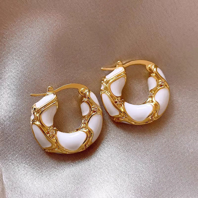 Leopard print hoop earrings