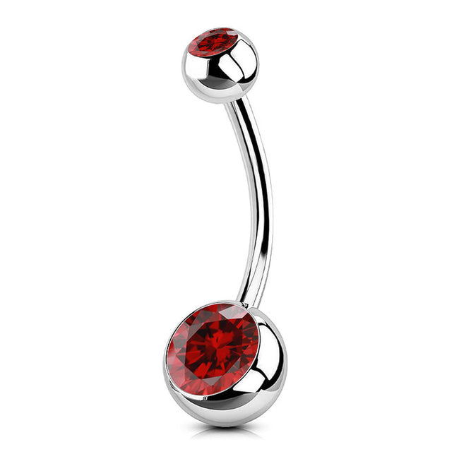Navel Piercing Red Zircon 1.6*10mm