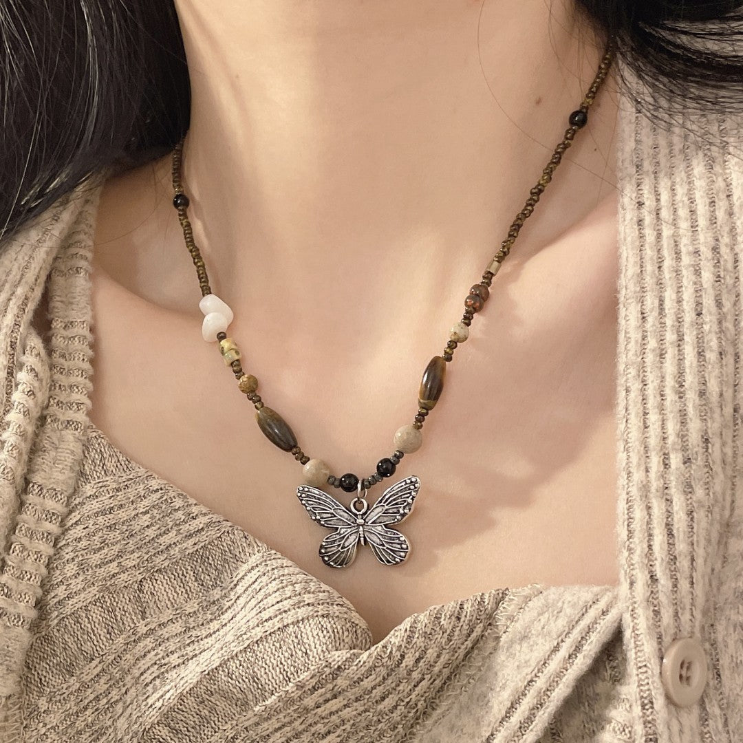 Beaded Butterfly Necklace