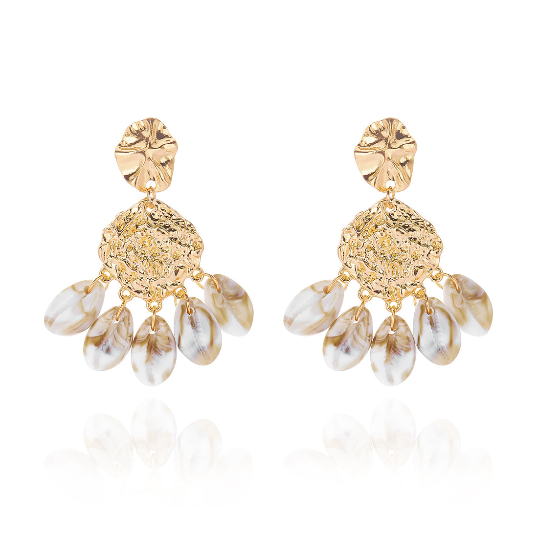 Pearl Tassel Shell Earrings