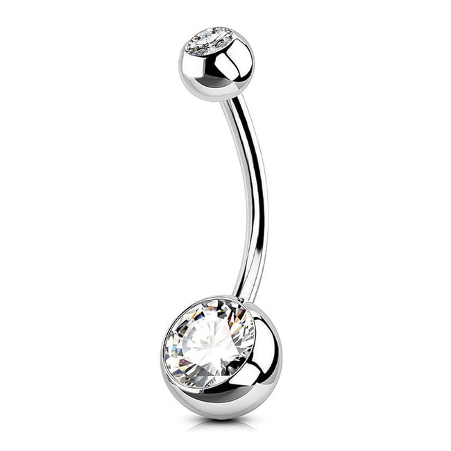 Navel Piercing White Zircon 1.6*10mm