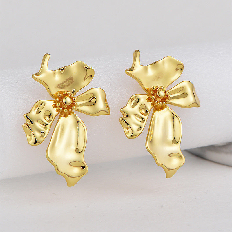 Metal Flower Earrings