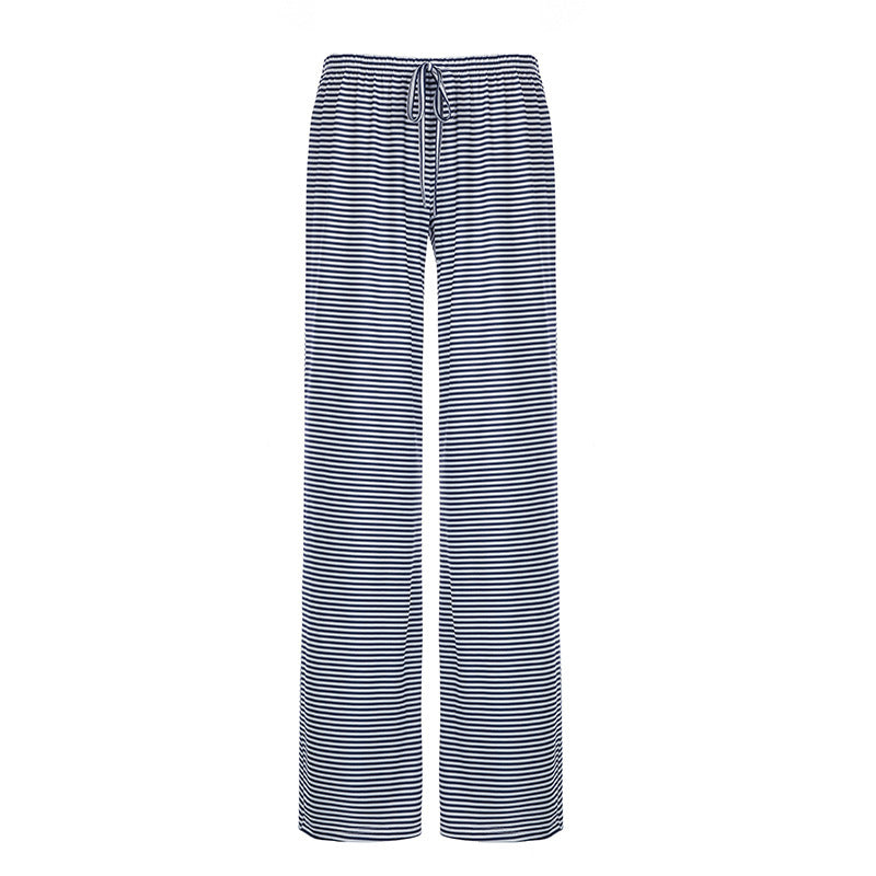 Casual Striped Long Pants Blue