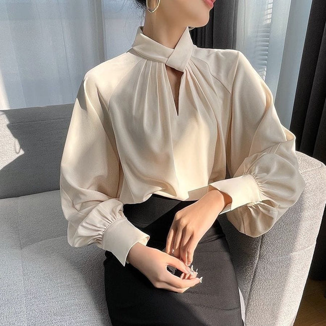 Gentle elegance satin finish shirt