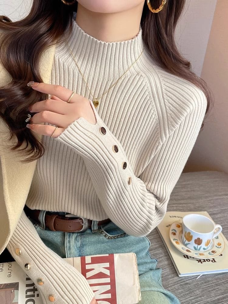 Knitted long sleeve top