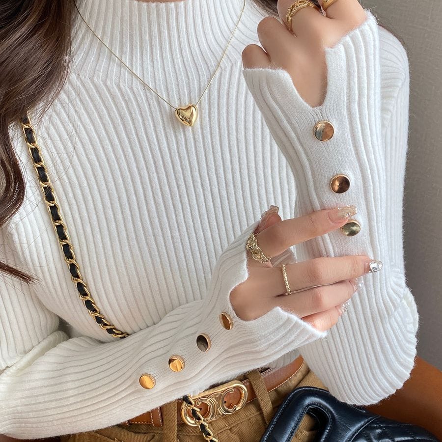 Knitted long sleeve top