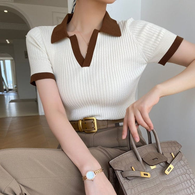 French- style elegant polo shirt