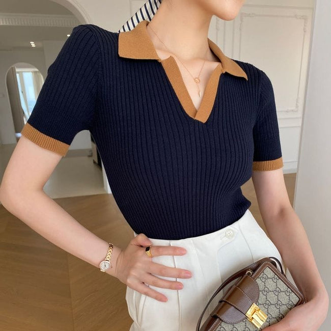 French- style elegant polo shirt