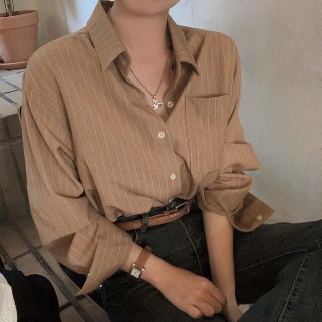 Retro Korean style sleeve slimming shirt