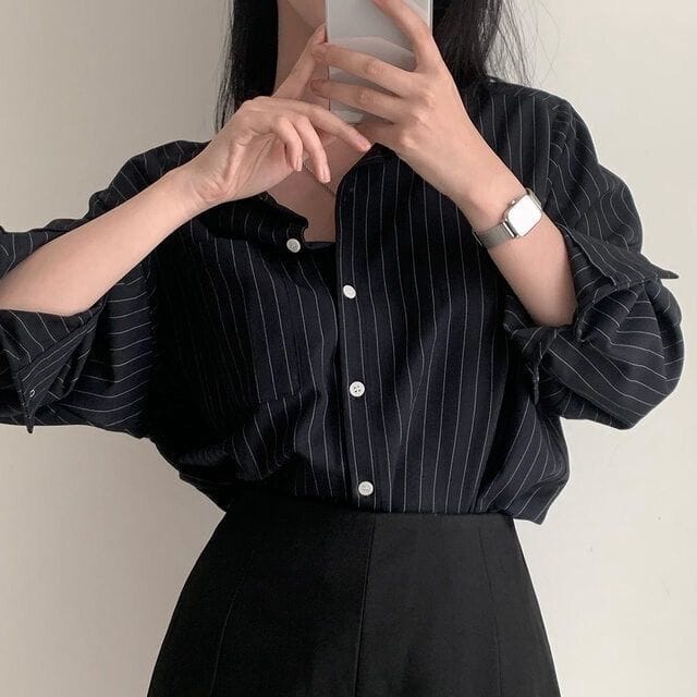 Retro Korean style sleeve slimming shirt