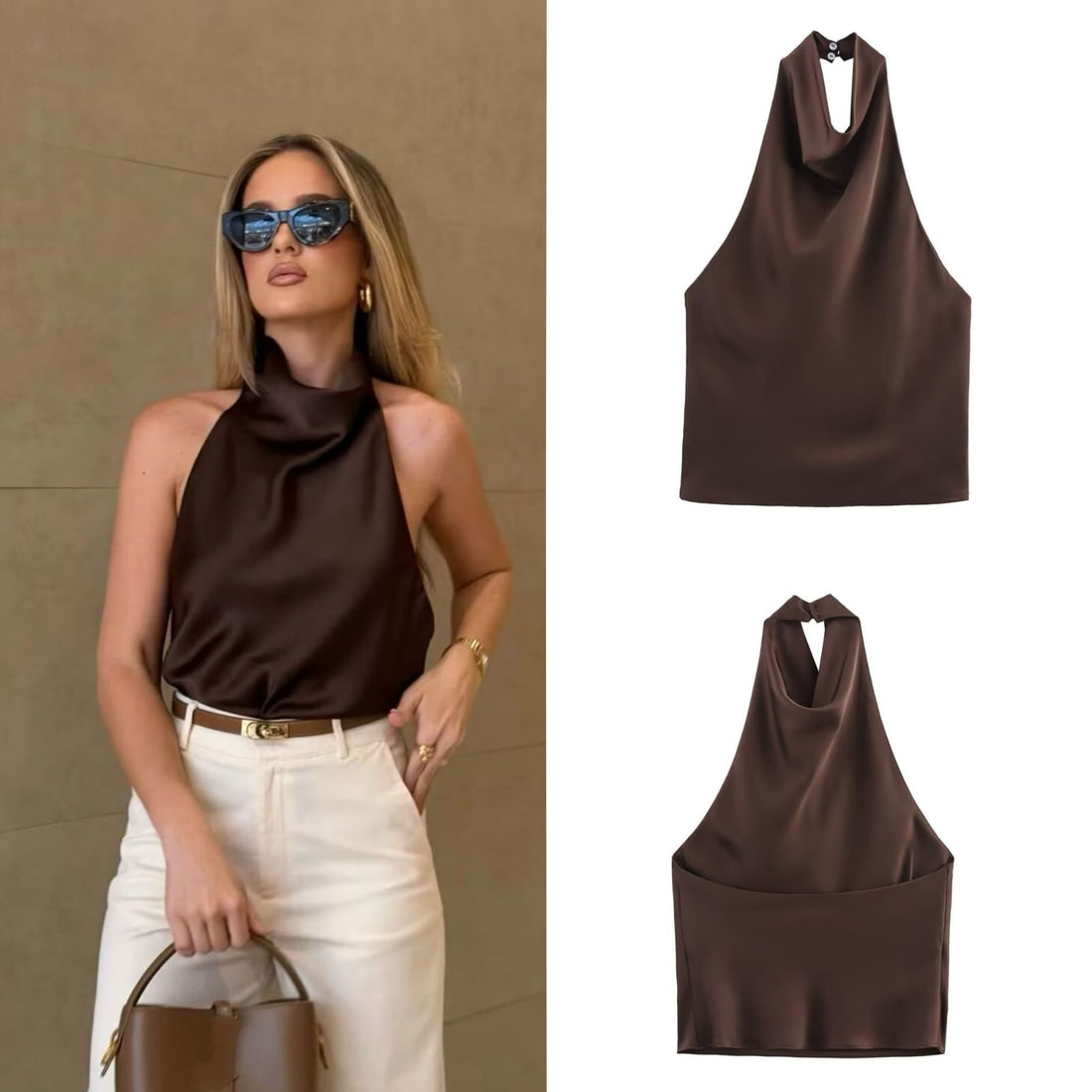 Cross-border halter top