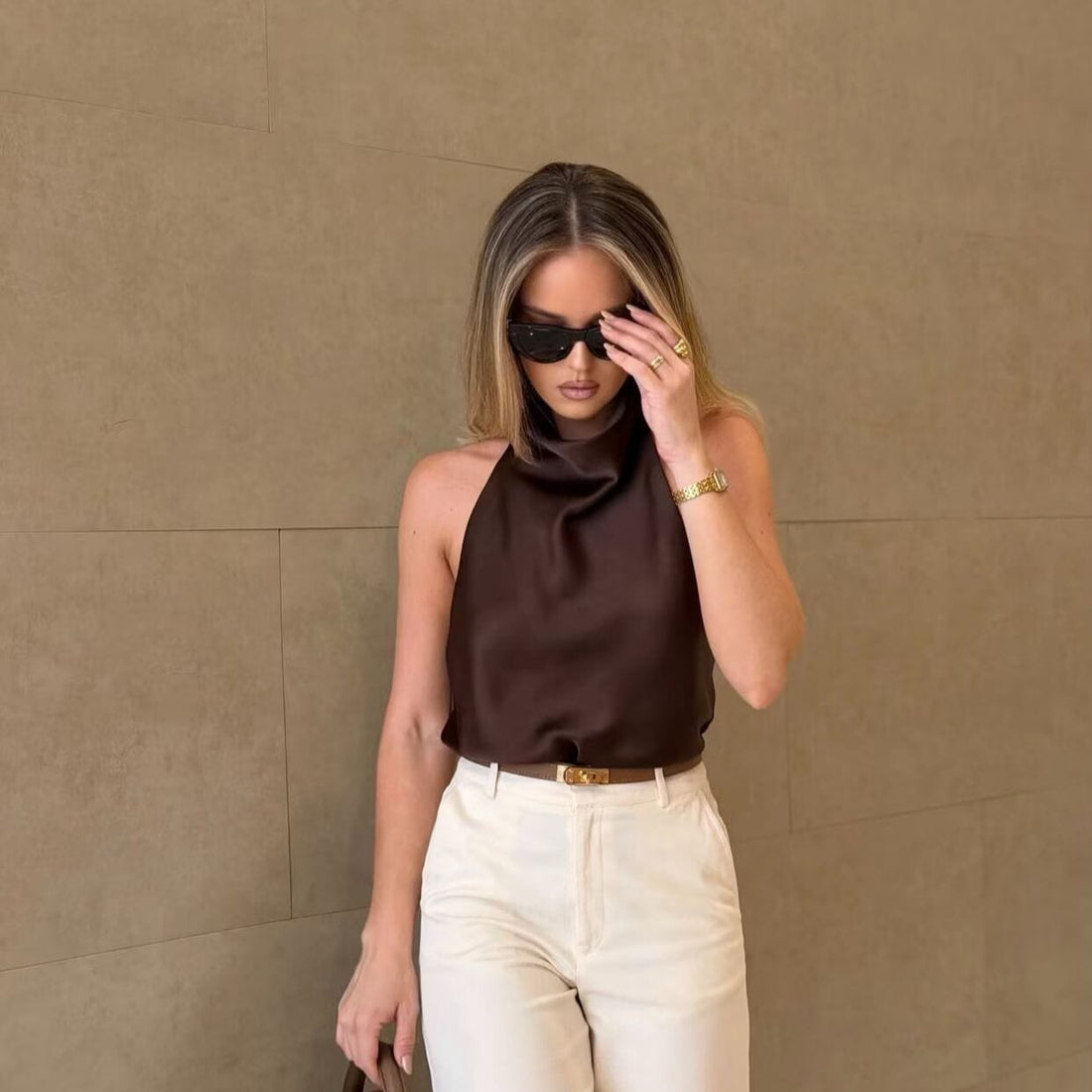 Cross-border halter top