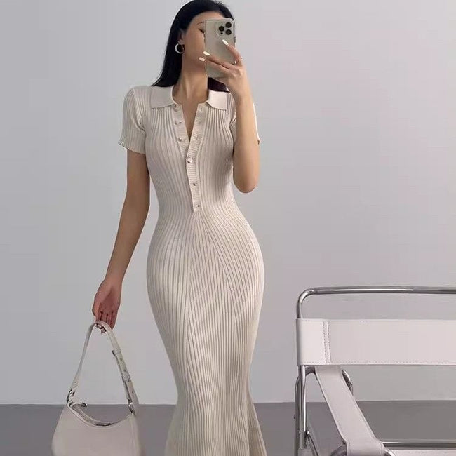 Commuter bodycon short sleeve pencil skirt
